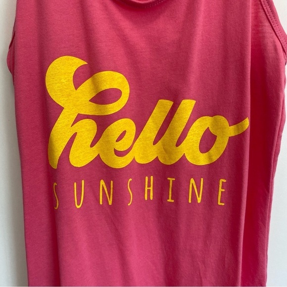 NEW Pink HELLO SUNSHINE Racerback Tank Top! Medium - Picture 4 of 8